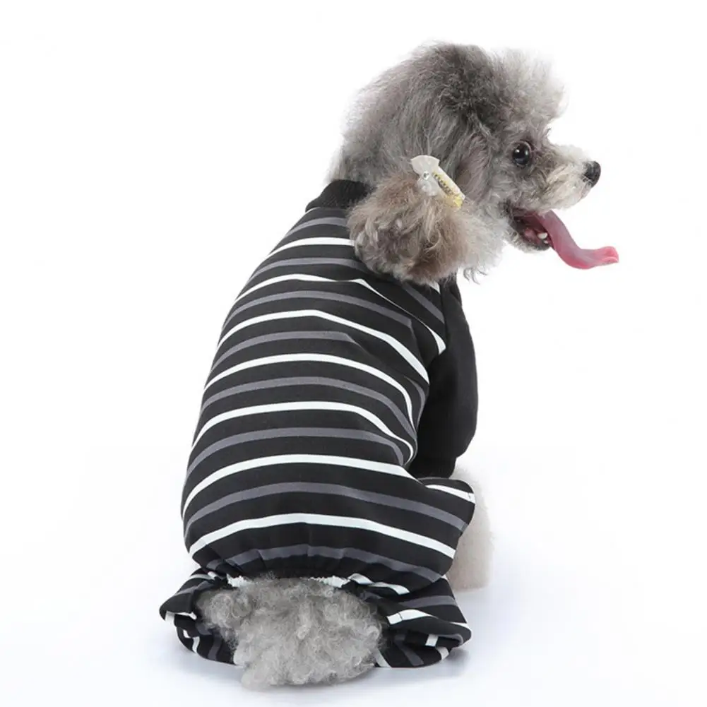

Dog Costume Lovely Jumpsuit Close-fitting Striped Print Cat Costume Small Kitty Garment Pet Clothes Pet Costume