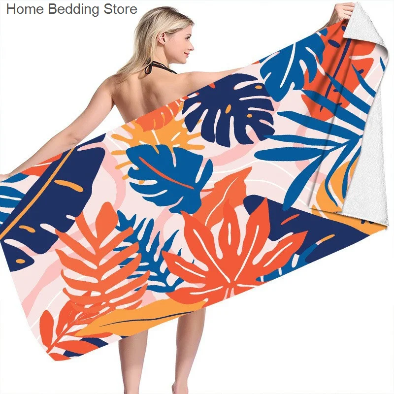 Plants Beach Towel For Kids Girls Adult Women Quick Dry Microfiber Sunscreen Travel Camping Blanket