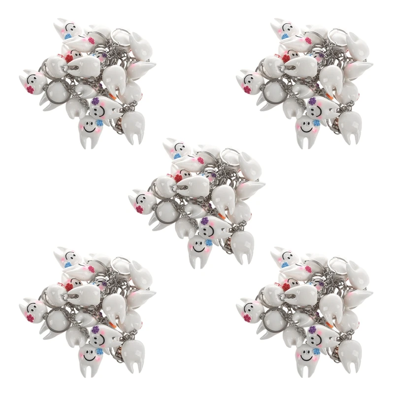 

100 Pcs Keychain Key Ring Hang Tooth Shape Cute Gift