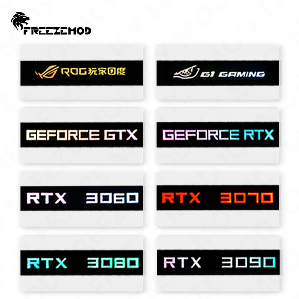 freezemod gpu side panel rtx3090 gtx rog pc decoration video card plate faith lamp water cooler aura sync liquid cooling argb free global shipping