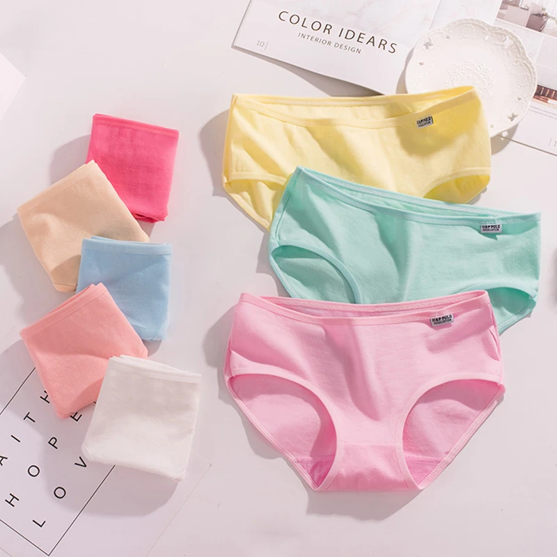 

6Pcs Underwear Women Plus Size Panties Girl Briefs Sexy Lingeries Calcinha Cotton Shorts Underpants Solid Panty
