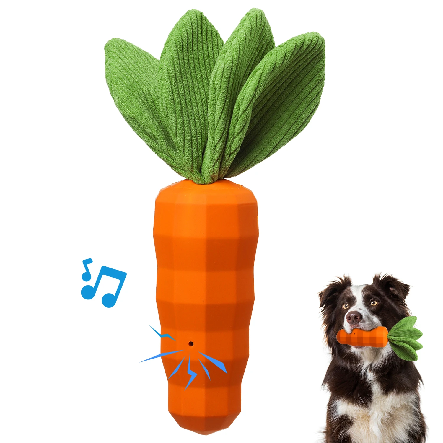 

Wholesale Funny Vegetable Carrot Chew Indestructible Squeaky Dog Toys For Aggressive Chewers Rubber Interactive Dog Toy