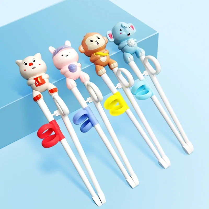 

1 Pair Baby Learning Training Chopsticks Cartoon Animal Beginner Chopstick Tableware Kids Eating Training Helper Baby Tools