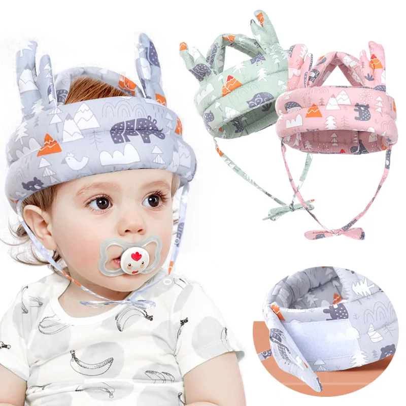 Cotton Infant Toddler Safety Helmet Baby Kids Head Protection Hat for Walking Crawling Baby Learns To Walk The Crash Helmet