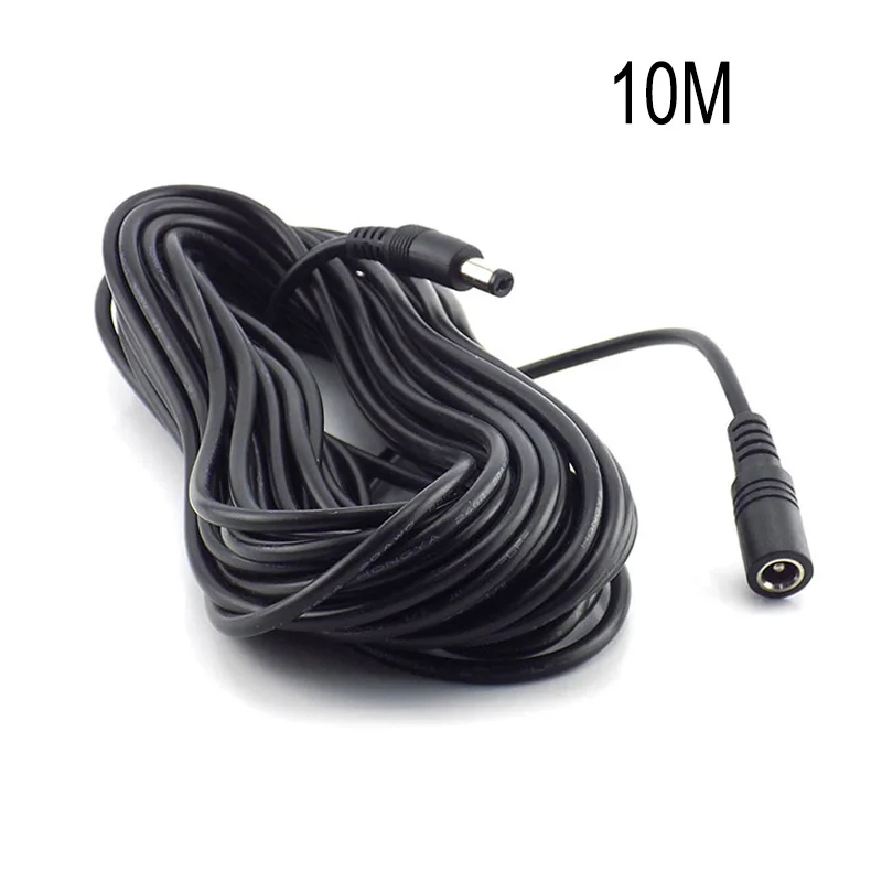 

10M 12V DC Extension Power Cable Adapter Female to Male Plug 5.5mmx2.1mm Power Cords For CCTV Camera Home Security Strip Light