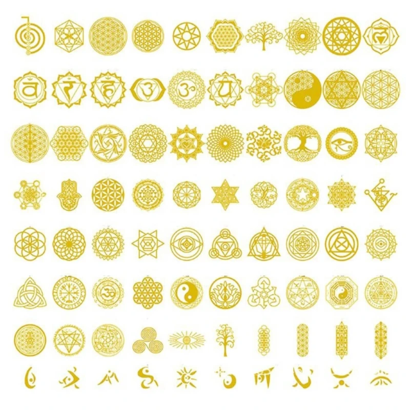 Медная наклейка с оргонитом изображением цветка декоративная из смолы Прямая