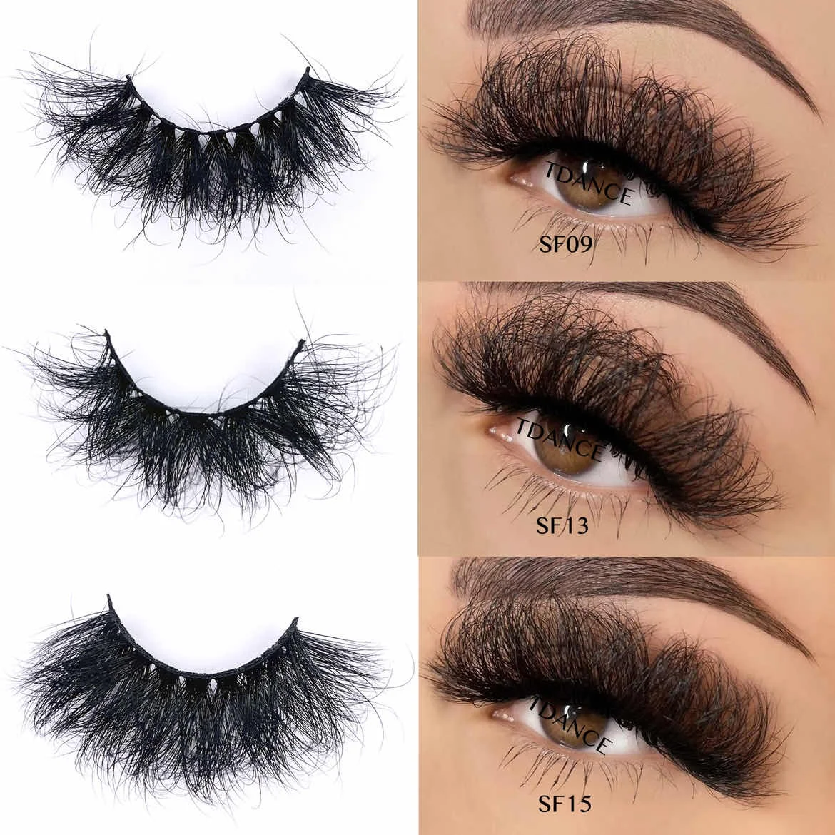 

TDANCE 25mm Mink Eyelashes Fluffy Messy Long 3d Mink Lashes Dramatic Lasting False Eyelash Makeup Wholesale Reusable Lash Bulk