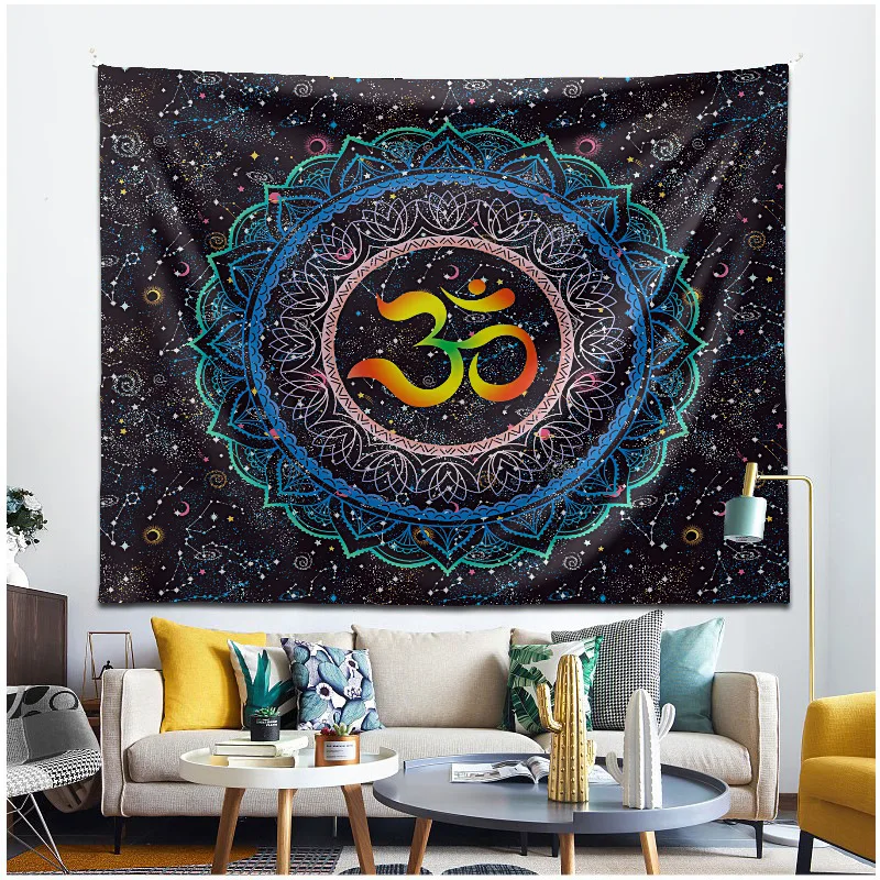 Bohemian Mandala Tapestry Psychedelic Hippie Retro Tapestry House Wall Decoration Cloth Background Wall Hanging Cloth Room Art