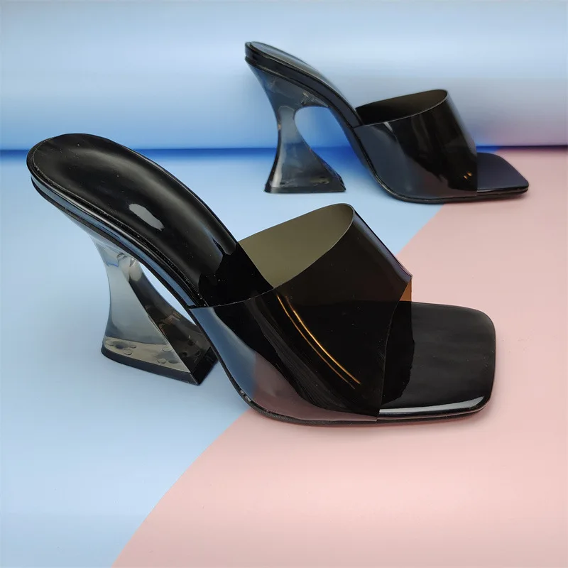 Sexy Ladies Shoes summer 2022 new High Heel Slippers Women Fashion Color Crystal Transparent Heel Slippers Women Slides Women