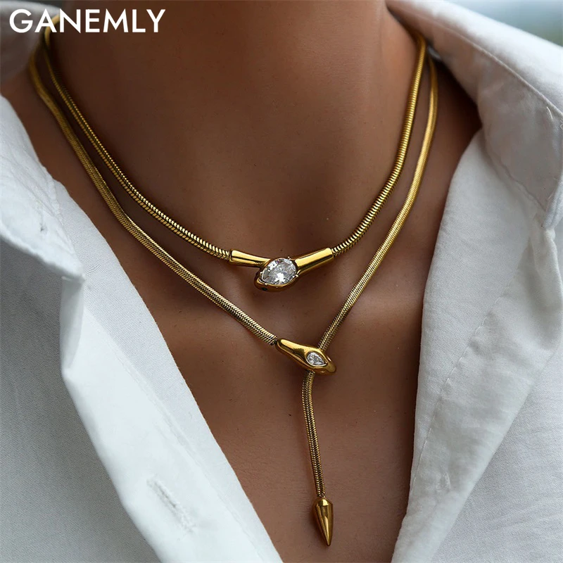 GANEMLY Stainless Steel Snakehead Necklace