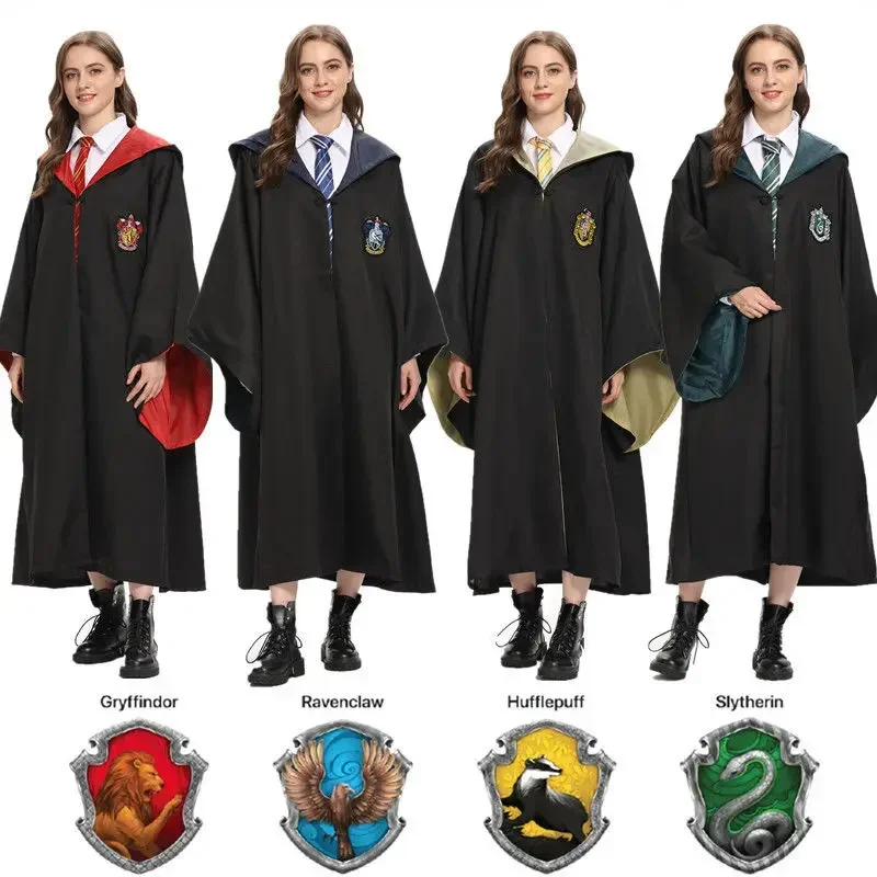 Children's Harryy Potter Cosplay Costume Magic Robe Cloak Cape Hermione Skirt Shirt Pants Gryffindor Accessories Gift