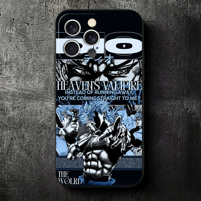 Чехол JoJo Adventure Cool Soft для iPhone 11 13 14 15 16 Pro Max 17 Air 16E 12 Mini 7, черный, задняя крышка (art.: 3920d990de88e) - 3920d990de88e