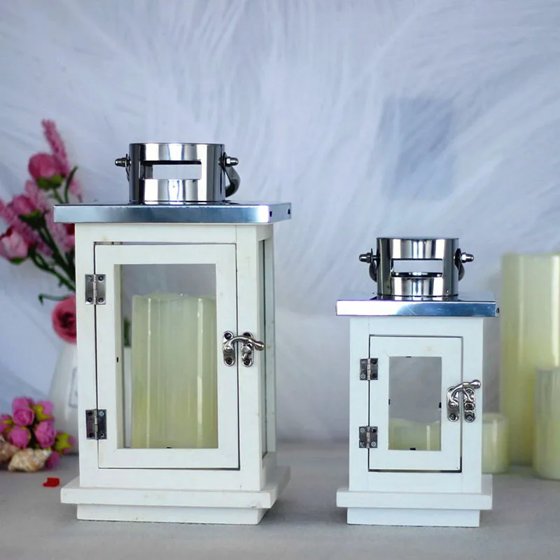 

Table Glass Candle Holder Wedding Stand Metal Wooden Nordic Candle Holder Container Luxury White Candelabros Home Decor WSW35XP