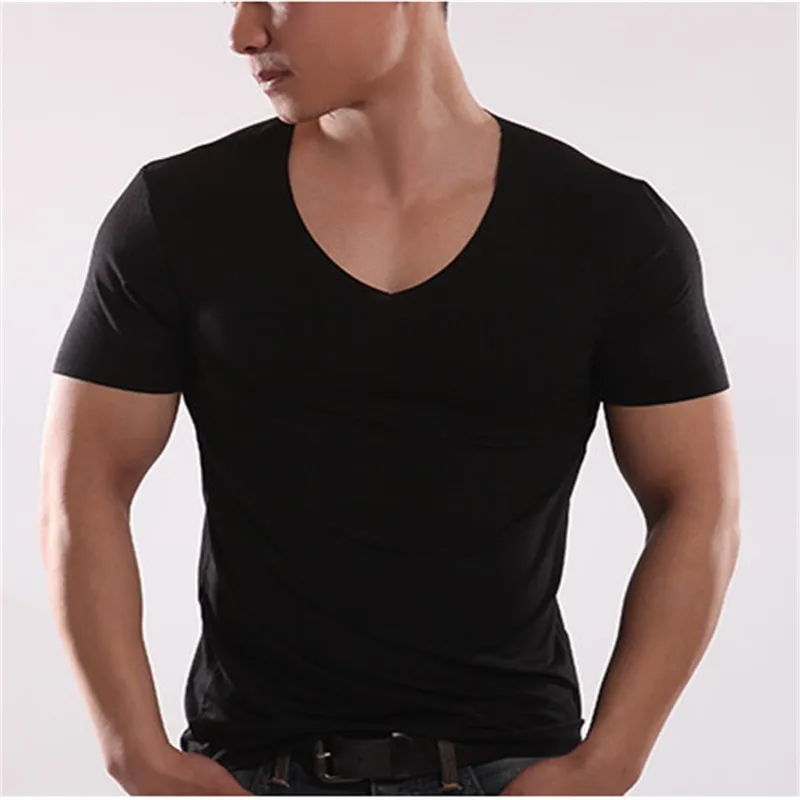

5631-R-Summer short-sleeved t-shirt men's embroidered cotton round neck simple wild loose half-sleeved shirt