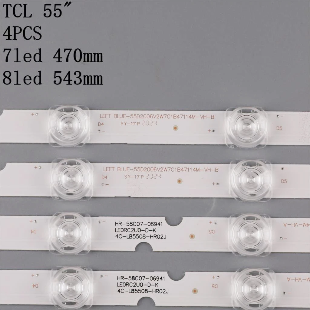 4 PCS/set LED Backlight strip For THOMSON 55UD6406X1 55UD6406 TCL 55S423 55S421 GIC55LB112 3030F2.1D GIC55LB111  4c-lb5507-hr02j