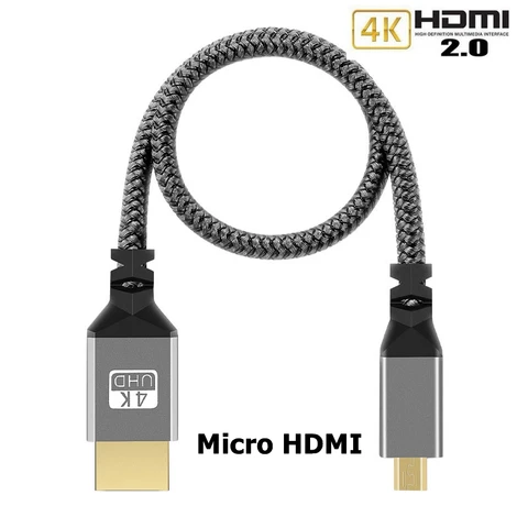 Нейлоновая оплетка 4K 60 Гц ТПУ HDMI 1080P Micro Mini к HDMI-совместимому удлинительному штекеру кабеля для камеры PS3/4/5 проектора ТВ приставки ноутбука