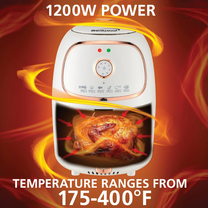 Air Fryers Brentwood Appliances 2 Quart Small Air Fryer with Timer and Temp Control, White