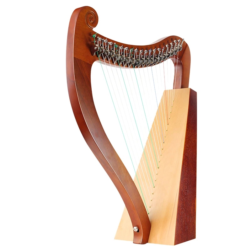 ARPA de 19 cuerdas en miniatura, juguete triangular, instrumento Musical de madera de caoba, arpa de Lira, herramienta Musical Muziek, instrumento Musical