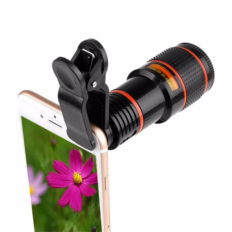 

Telephoto Lens Monocular Telescope Phone Universal Optical 8x /12x Zoom Phone Camera Telescope Lens with Clip for Smartphone