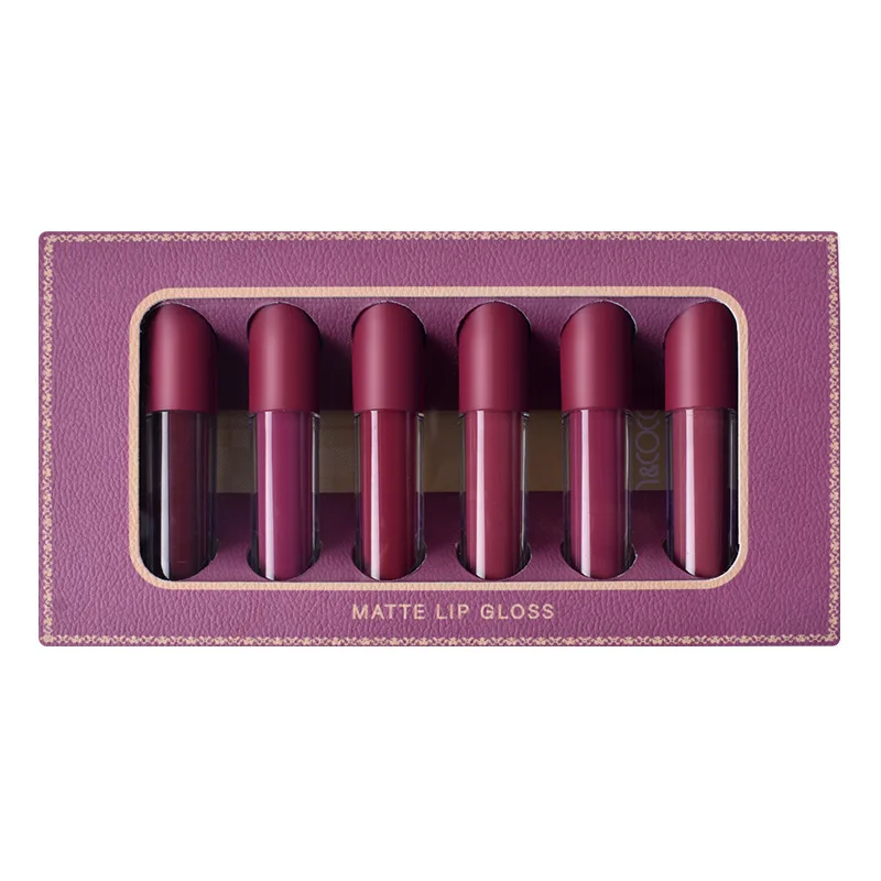 

(six Pack) Silk Soft Matte Lip Glaze Lip Color Dye Lip Liquid Lipstick Wholesale Makeup Matte Lipstick Matte Lipstick Set