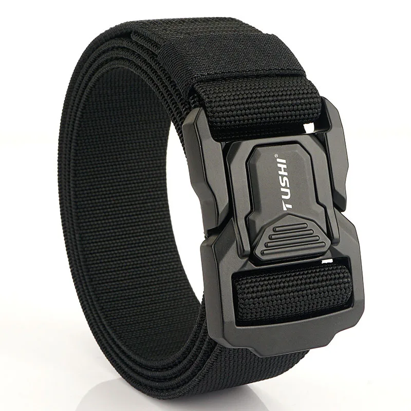 Tactical Aluminum Alloy Buckle Belt Men And Women Tooling Quick Demolition Foot Woven Leather Bandwidth 3.8 CM Long 120 CM A3261