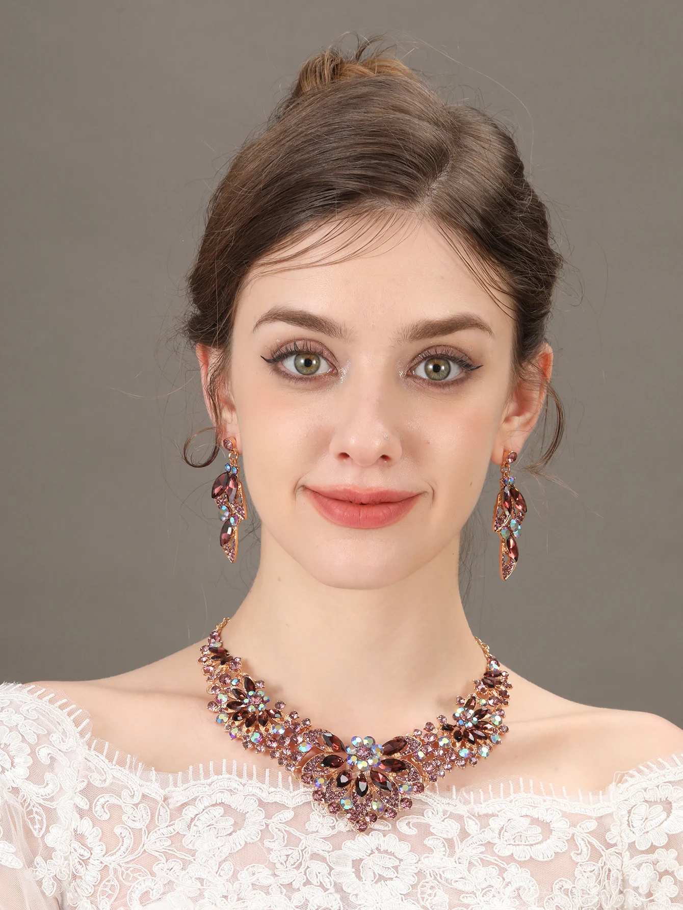 Модные свадебные аксессуары для невесты ожерелье серьги ювелирные наборы