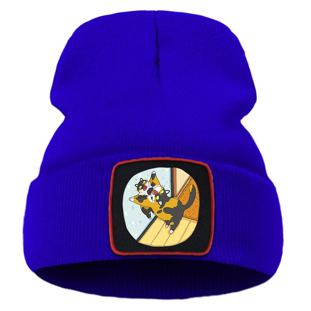 

Балаклава унисекс с зеркальным принтом злого кота, взглянула на себя, винтажная простая шапка, все математические трендовые шапки, мужские вязаные шапки