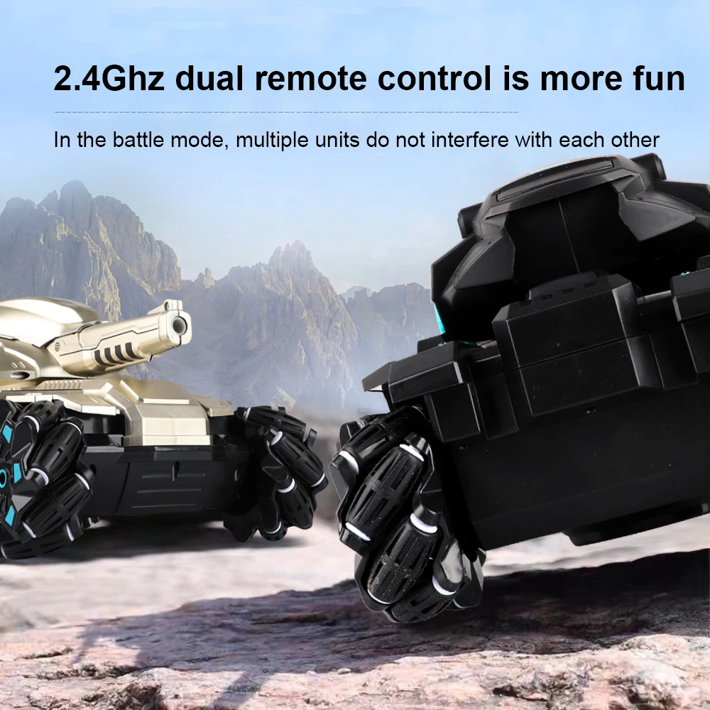 

Водяная бомба для стрельбы, конкурентоспособный электрический управляемый жестами Радиоуправляемый танк, мультиплеер, автомобиль для мальчиков, детские подарки, 2,4G Радиоуправляемый автомобиль, игрушка 4WD танк