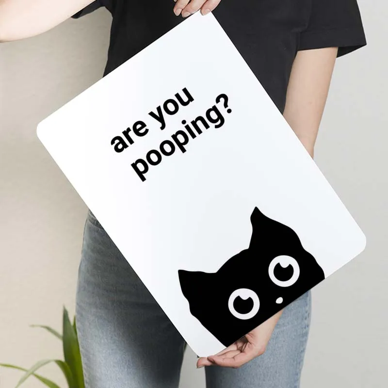 Металлический плакат BLACK CAT ARE YOU POOPING