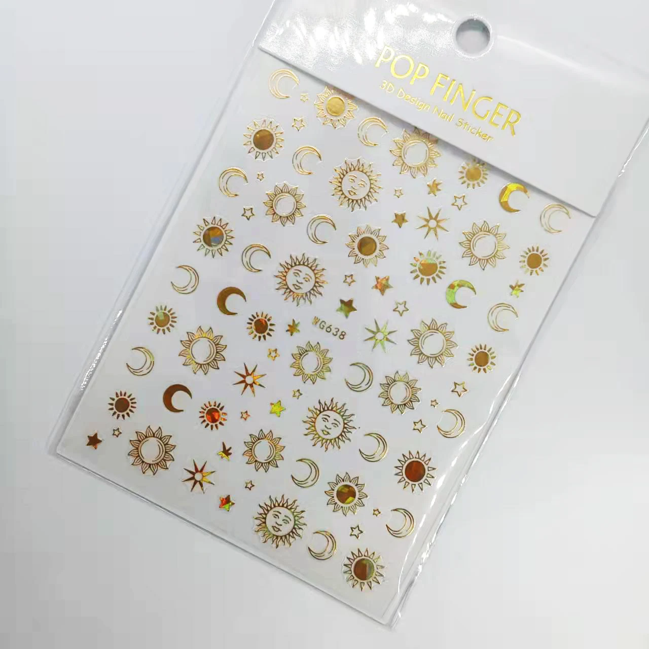Shiny Gold Star Moon Sun Nail Stickers for Manicure Accessories Heart Feather Animals Printing Self Adhesive Nail Wrap