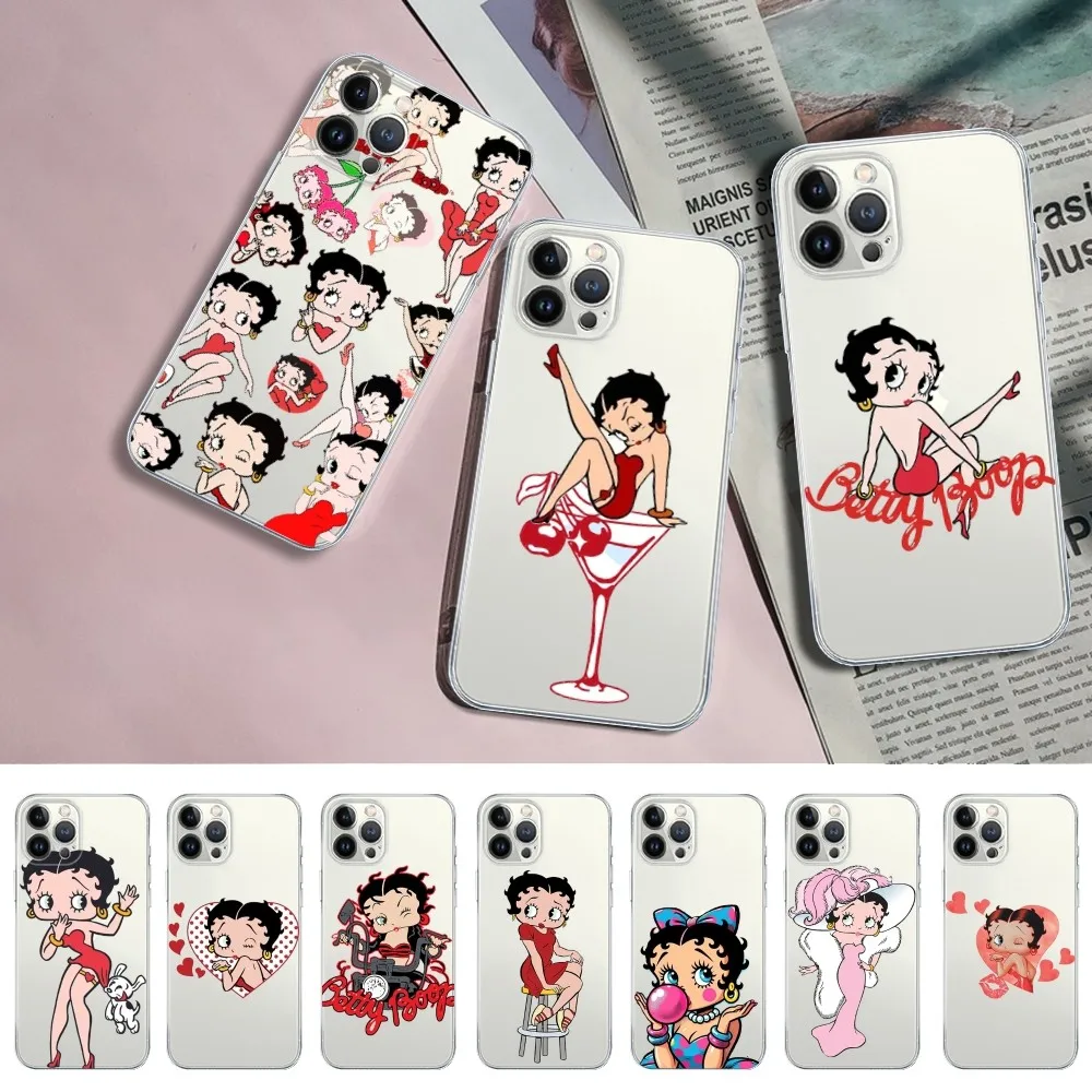 Мягкий силиконовый чехол с милым рисунком B-BettyS Girl для iPhone 16 15 14 13 12 11 Pro Mini XS MAX Plus X