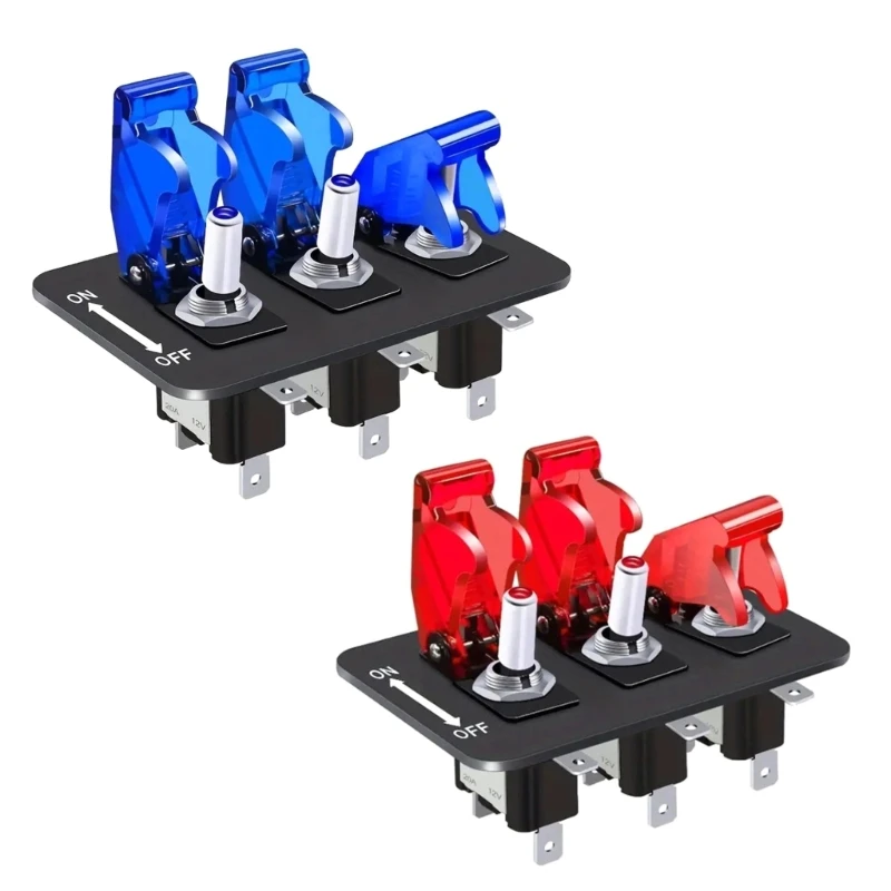 

3 Gang Rockers Panel with 20A Fuses 12V 24V Toggle Switches ON Off Rockers for Car Rvs Trucks F1CF