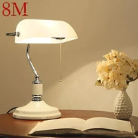 8m classical simple table lamp creative white design led vintage glass light decor for home bedroom study office desk