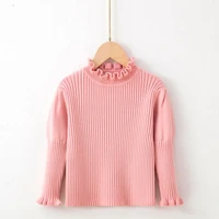 autumn winter baby girls turtleneck sweaters ruffle puff sleeve pullovers kids tops warm children princess sweaters 2022