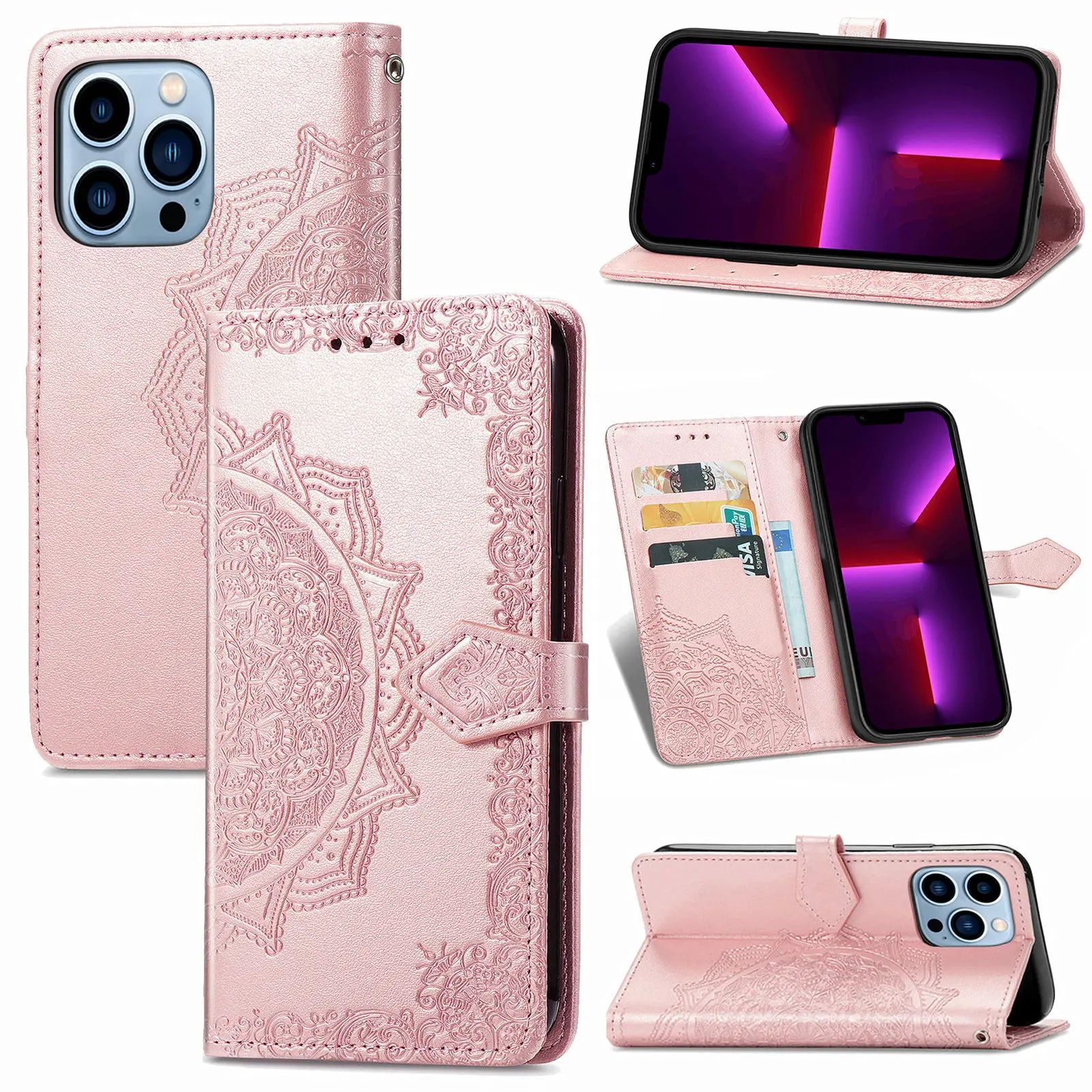 Suitable For IPhone13 13pro XS Max Fashion Solid Color All-inclusive Flip Phone Protective Leather Case