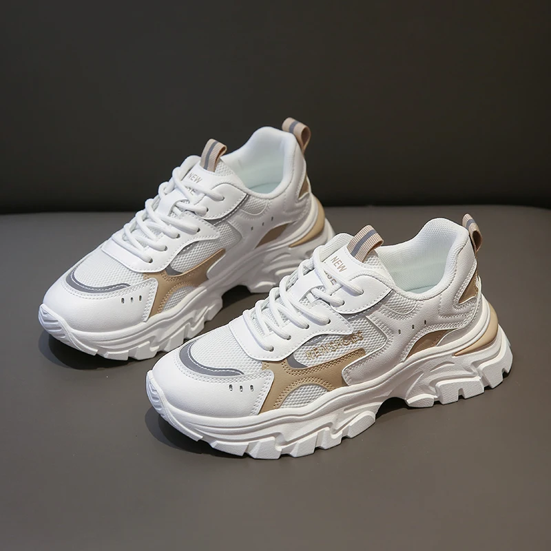 Height Increasing Chunky White Sneakers Women Platform New Breathable Athletics Walking Sports Running Baskets Femme Golf Shoes