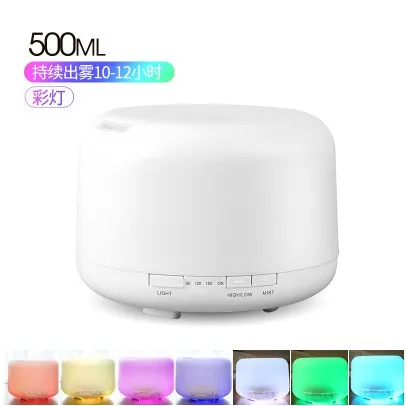 

500ML Aromatherapy Diffuser Air Humidifier with LED Light Home Room Ultrasonic Cool Mist Aroma Essential Oil Diffuser For Office