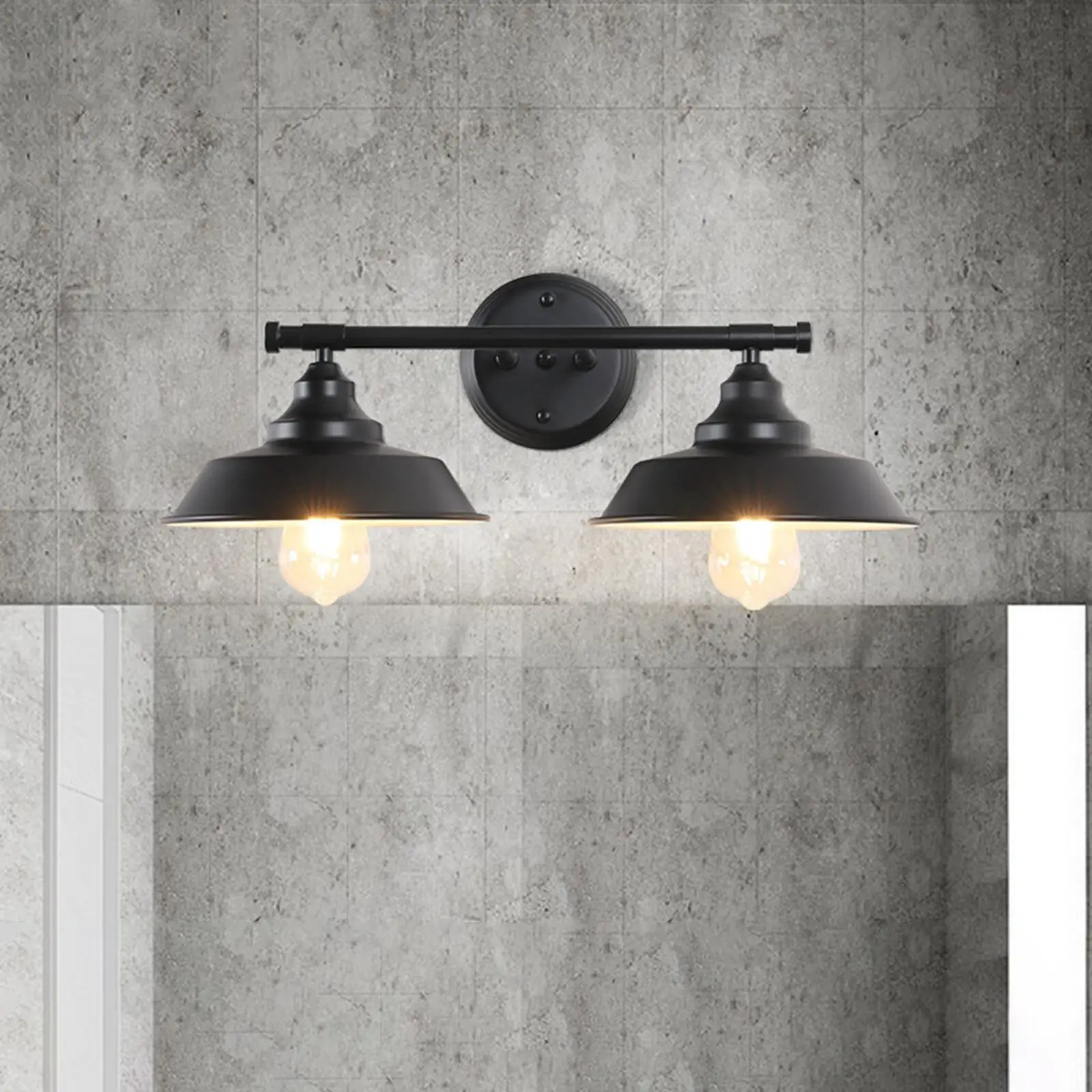 

Farmhouse Wall Sconces Wall Lamp Fixtures Lighting Lamp Shade 2 Head Bedroom Wall Lights Porch Indoor Bathroom Vanity