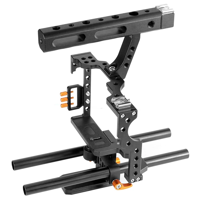 

C5 Camera Cage Rod Rail Rig Follow Focus Support Handle Grip Stabilizer For Sony A7II A7R A6300 A6500 A6000
