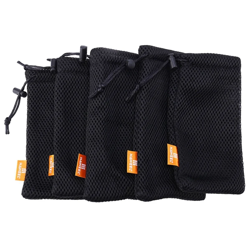 

New-HAWEEL 10-Pack Nylon Mesh Drawstring Storage Pouch Bag - 3.5 X 7.3 Inch Multi Purpose Travel & Outdoor Activity Pouch