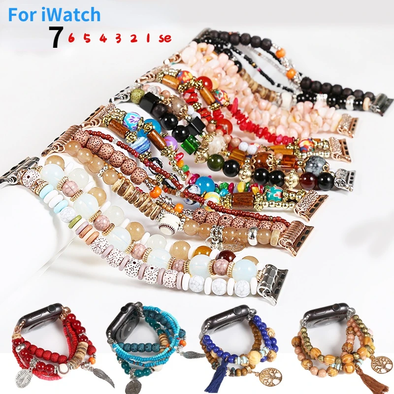 

Custom strap for apple watch band 44mm 40mm iwatch 42mm 38mm luxury Jewelry women correa iwatch series 7 6 5 4 Se 41 45mm