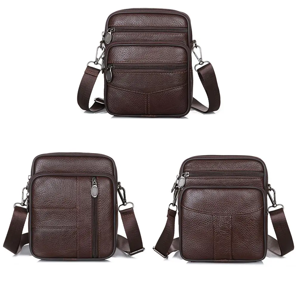 

Men Teenager Brown PU Leather Handbags Tote Beg Crossbody Messenger Bag Shoulder Side Bag