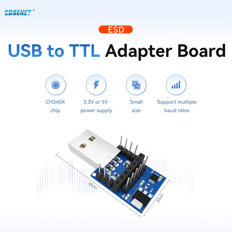 5pcs/lot USB UART CP2102 E15-USB-T2 CDSENET UART USB to TTL 3.3V 5V Wireless Test Board Adapter For RF Serial Module
