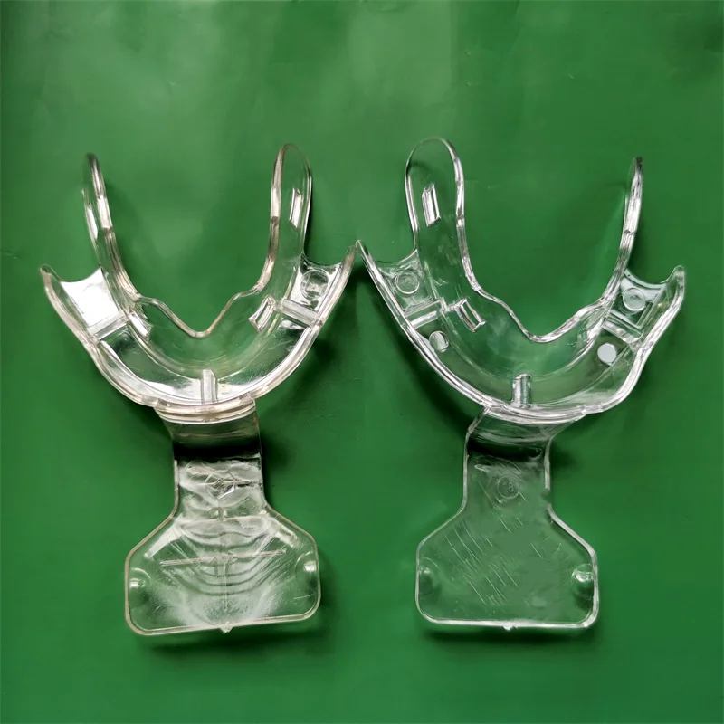 

6pcs 3pair Dental Frame Cut Back FCB Impression Trays Mandibular Denture Edentulous Jaw 135℃ Autoclave Clear