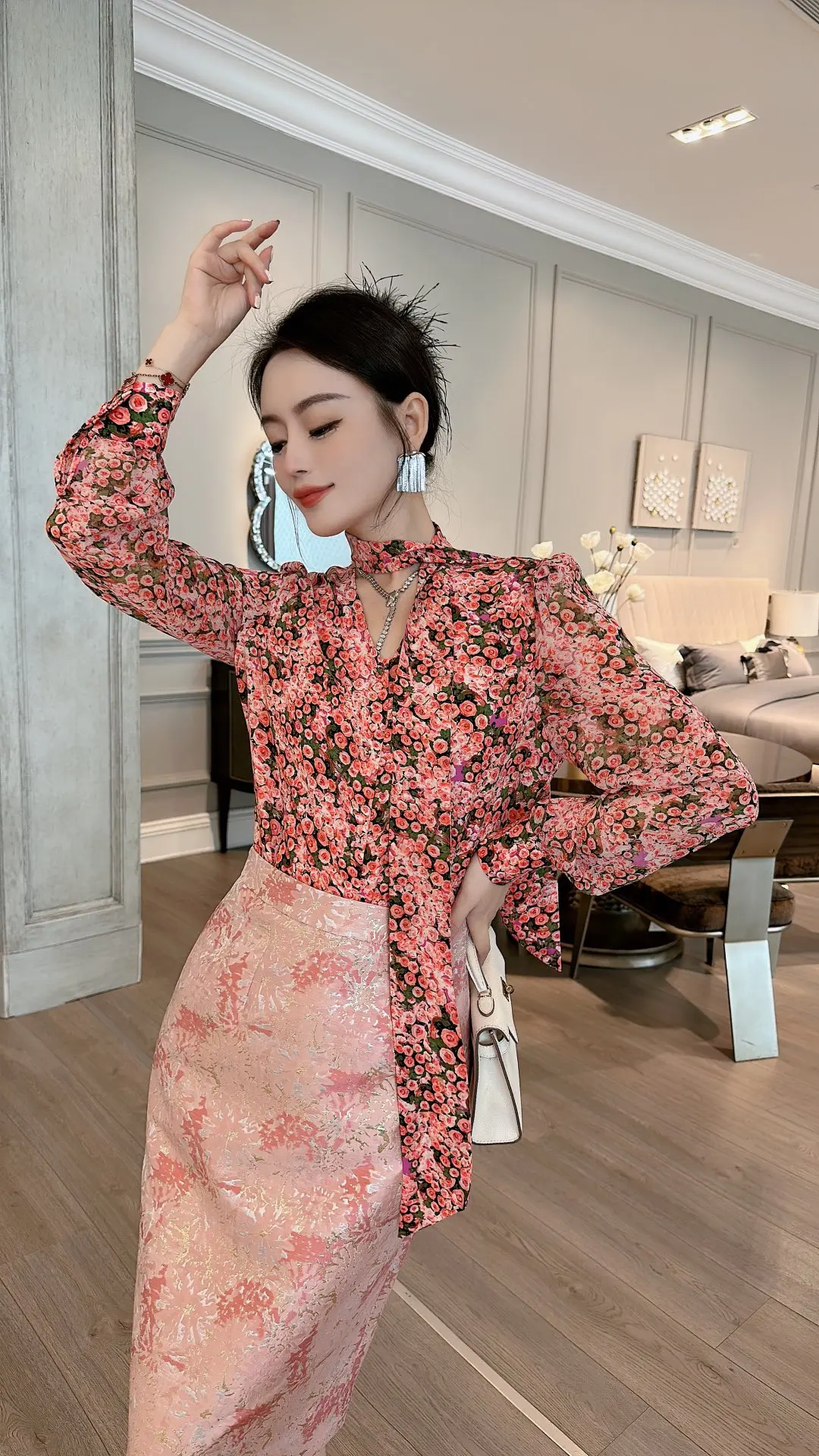 

Новинка весна-лето 2023 женская одежда костюм с принтом рубашки 0822