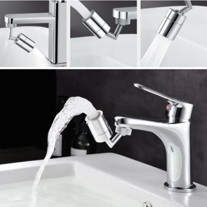 

2 Modes 720° Universal Tap Aerator Splash-proof Swivel Water Saving Kitchen Faucet Spray Head Wash Basin Tap Extender Adapter