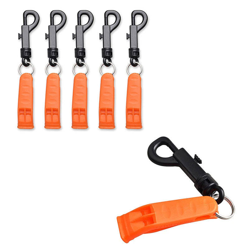 

1/5PCS Outdoor Survival Whistle Camping Hiking Rescue Emergency Whistle Football Basketball Match Double Pipe Dual Whistle