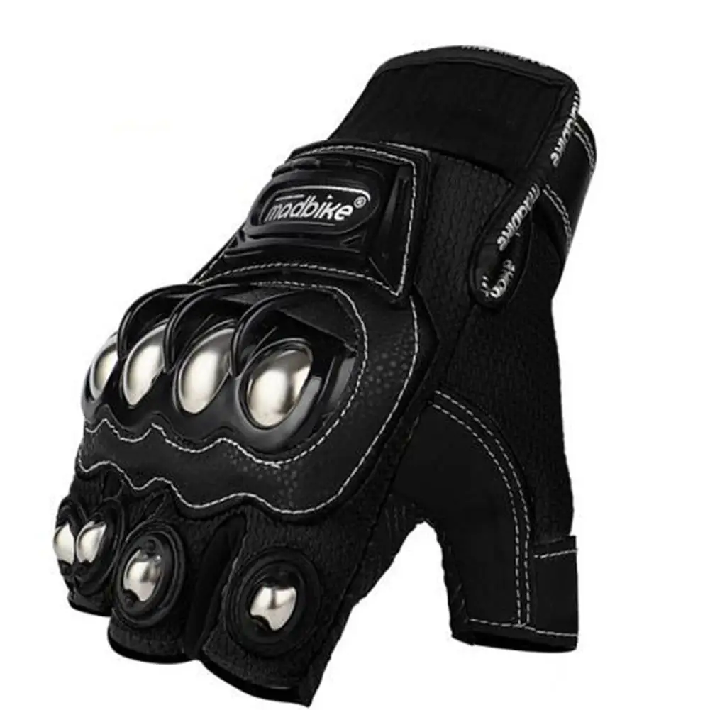

Touch Screen PU Leather Motorcycle Half Finger Glove Motorbike Motocross Moto Hard Fingerless Riding Biker Protective Gear
