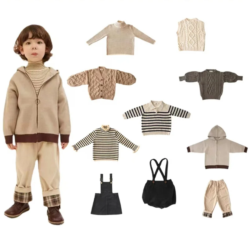 

EnkeliBB детские зимние вязаные джемперы для мальчиков и девочек модные свитера для детей сохраняют тепло детская одежда брендовый дизайн для детей