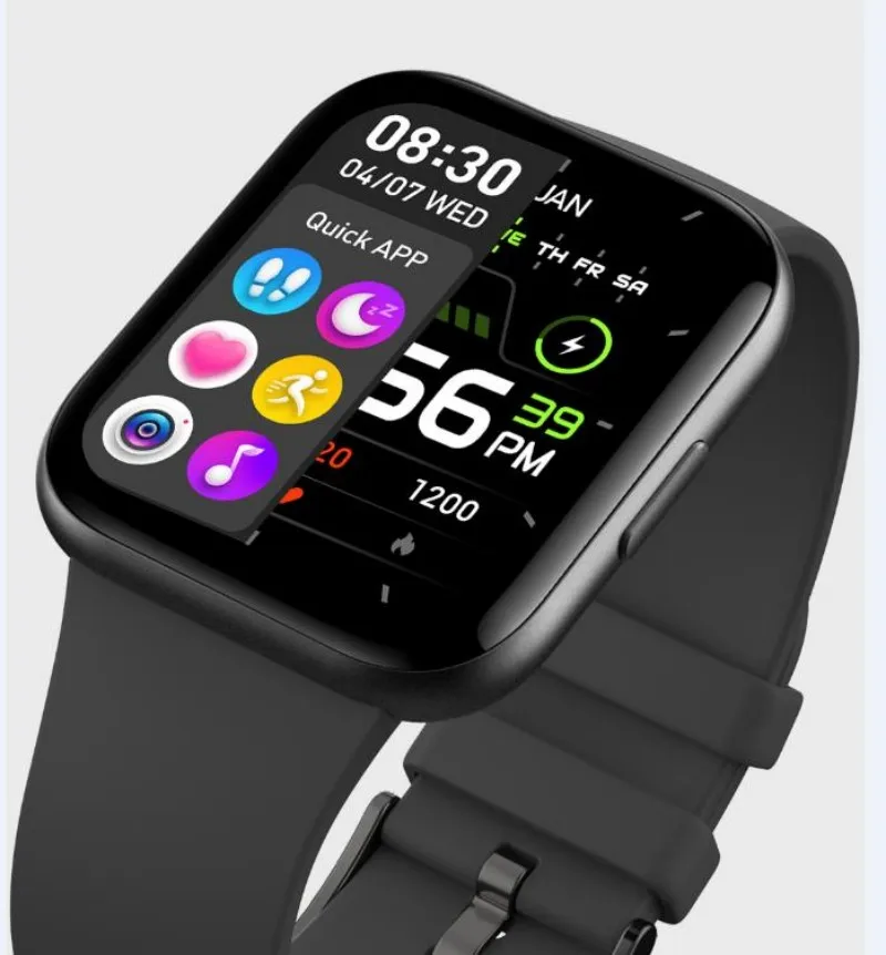 

2023 IP68 waterproof 1.69 inch heart rate sleep monitoring Bluetooth music control full screen touch sports bracelet smart watch